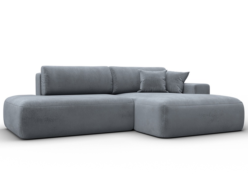Диван угловой Лига-036 НПБ Модерн правый угол, Велюр, TOWER 10 серый