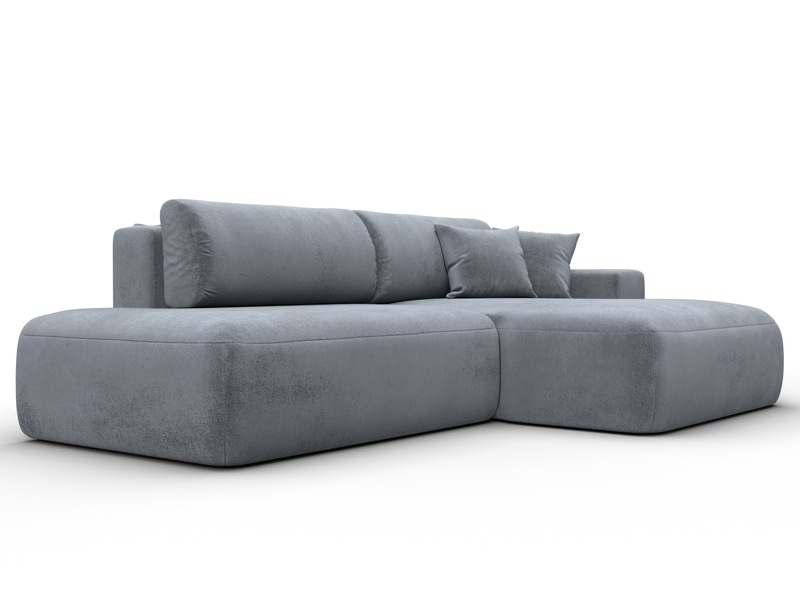 Диван угловой Лига-036 НПБ Модерн правый угол, Велюр, TOWER 10 серый