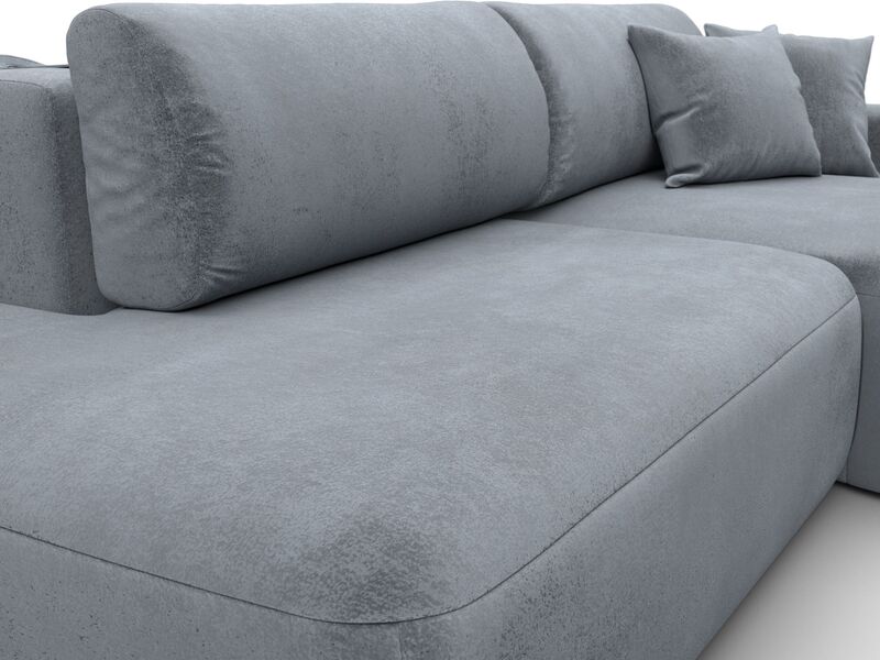 Диван угловой Лига-036 НПБ Модерн правый угол, Велюр, TOWER 10 серый