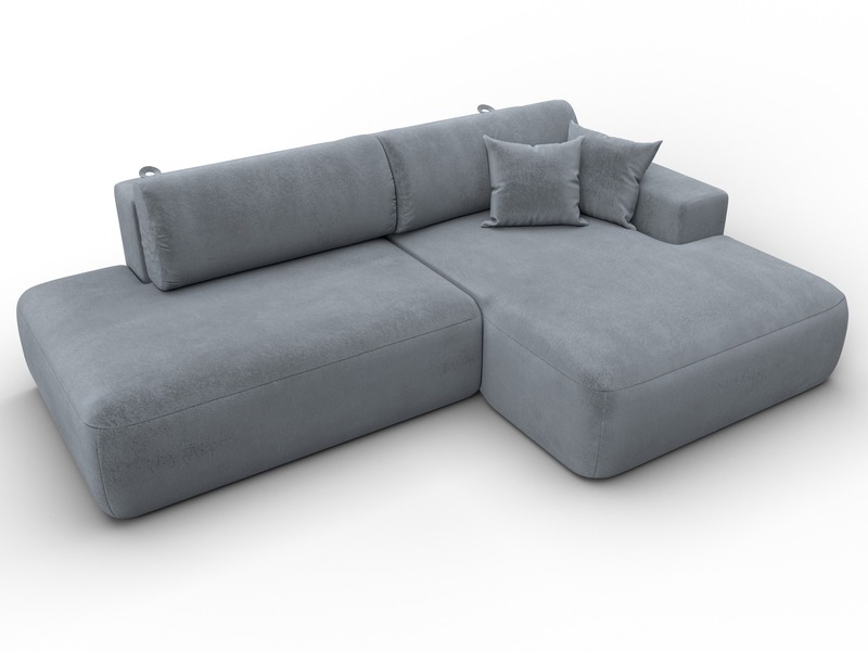 Диван угловой Лига-036 НПБ Модерн правый угол, Велюр, TOWER 10 серый