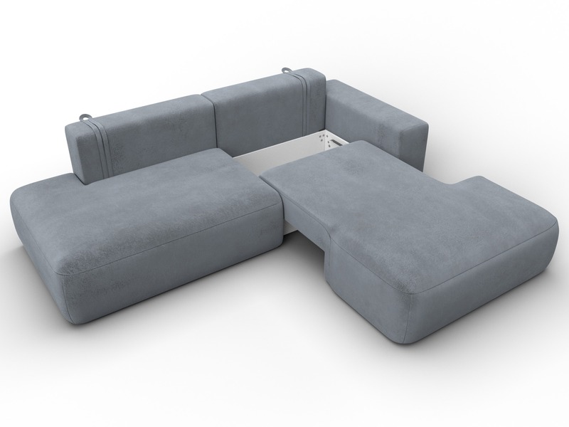Диван угловой Лига-036 НПБ Модерн правый угол, Велюр, TOWER 10 серый
