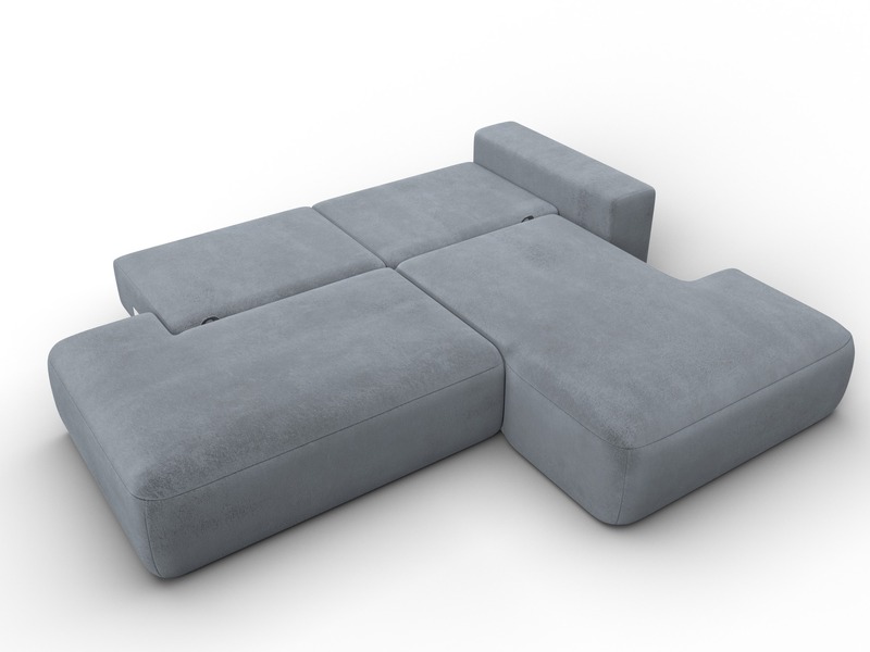 Диван угловой Лига-036 НПБ Модерн правый угол, Велюр, TOWER 10 серый