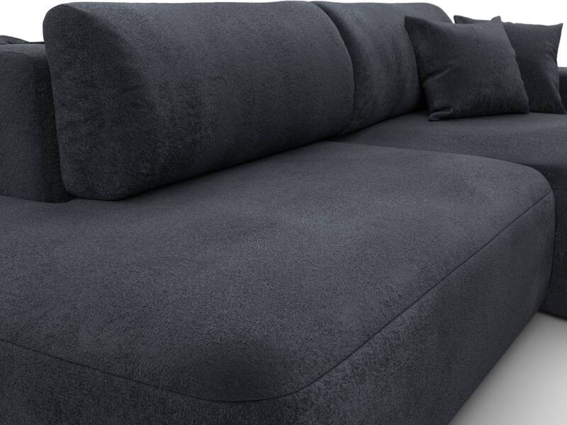 Диван угловой Лига-036 НПБ Модерн правый угол, Велюр, TOWER 11 темно-серый
