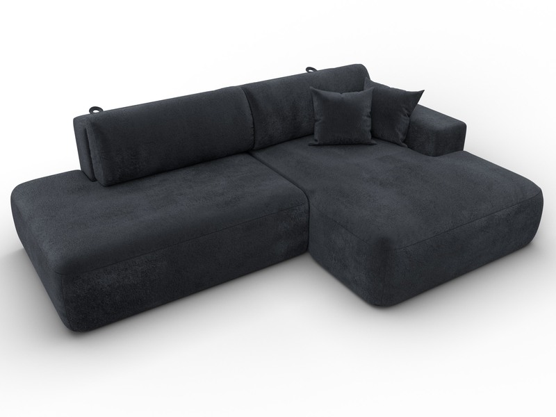 Диван угловой Лига-036 НПБ Модерн правый угол, Велюр, TOWER 11 темно-серый