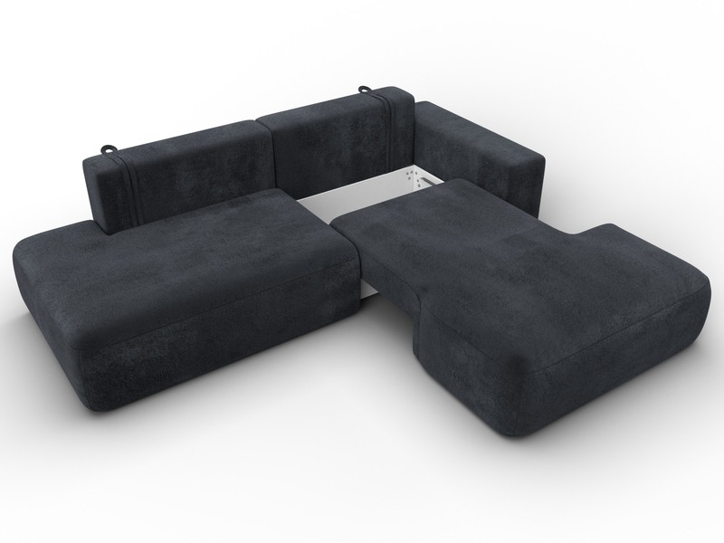 Диван угловой Лига-036 НПБ Модерн правый угол, Велюр, TOWER 11 темно-серый