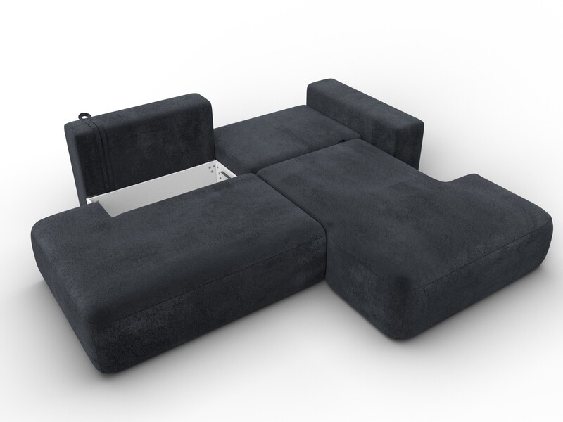 Диван угловой Лига-036 НПБ Модерн правый угол, Велюр, TOWER 11 темно-серый
