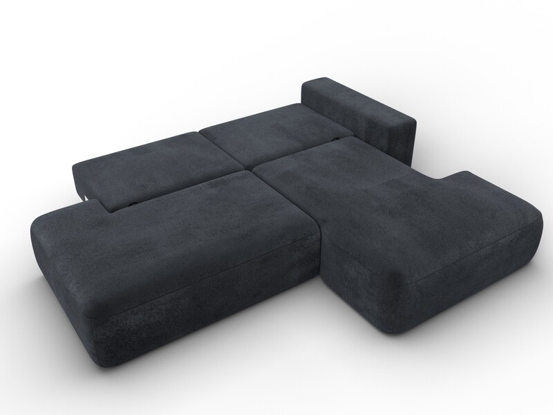 Диван угловой Лига-036 НПБ Модерн правый угол, Велюр, TOWER 11 темно-серый