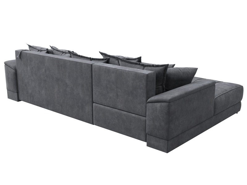 Диван угловой НордСтар левый угол, Велюр, BRUT 16 темно-серый