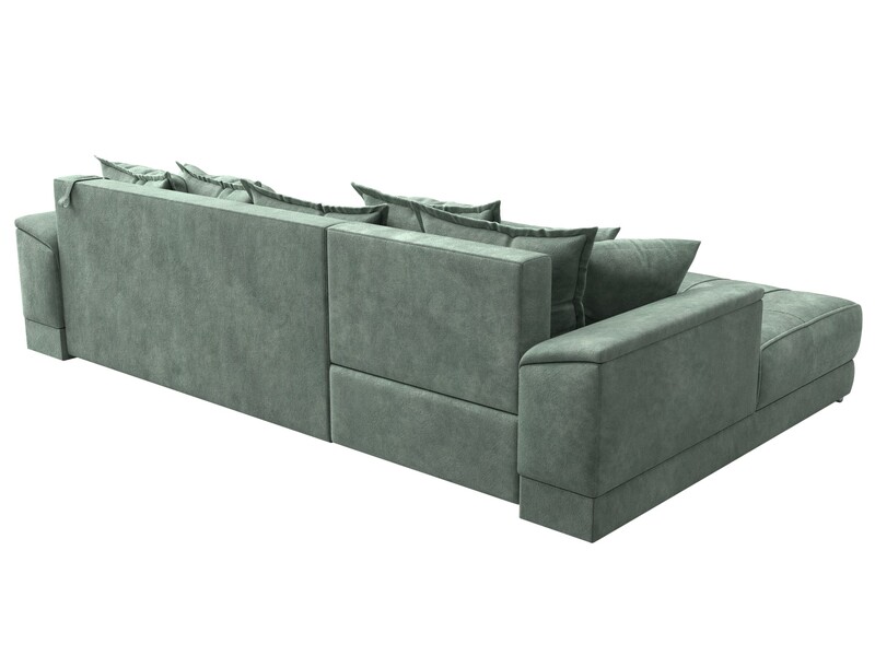 Диван угловой НордСтар левый угол, Велюр, BRUT 08 зеленый