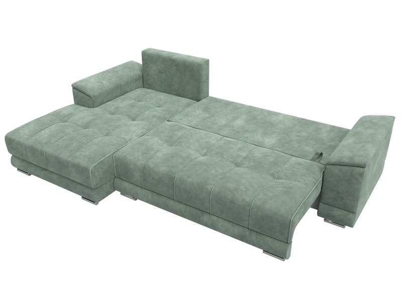 Диван угловой НордСтар левый угол, Велюр, BRUT 08 зеленый