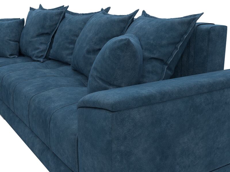 Диван угловой НордСтар левый угол, Велюр, BRUT 11 синий