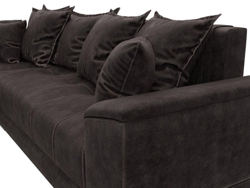 Диван угловой НордСтар левый угол, Велюр, BRUT 17 коричневый