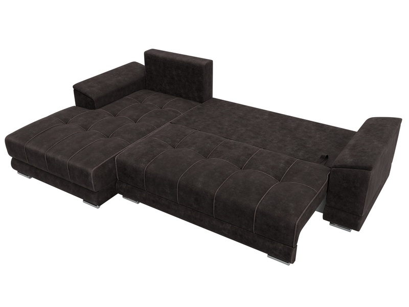 Диван угловой НордСтар левый угол, Велюр, BRUT 17 коричневый