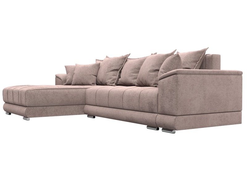 Диван угловой НордСтар левый угол, Велюр, TOWER 05 бежевый