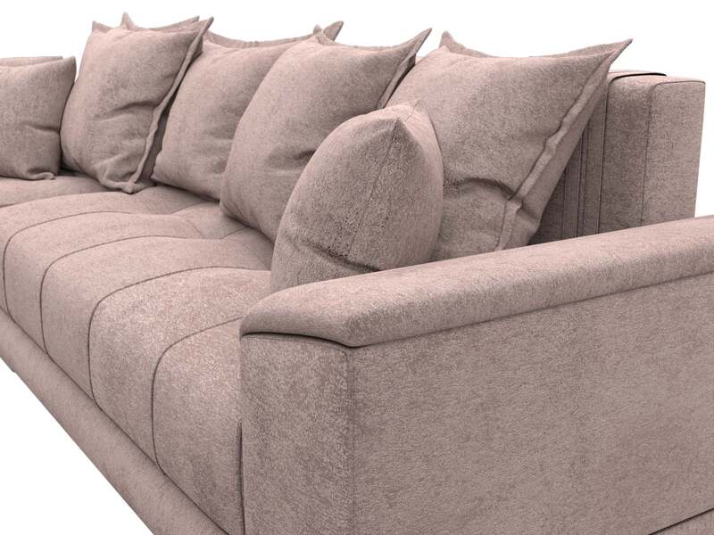 Диван угловой НордСтар левый угол, Велюр, TOWER 05 бежевый