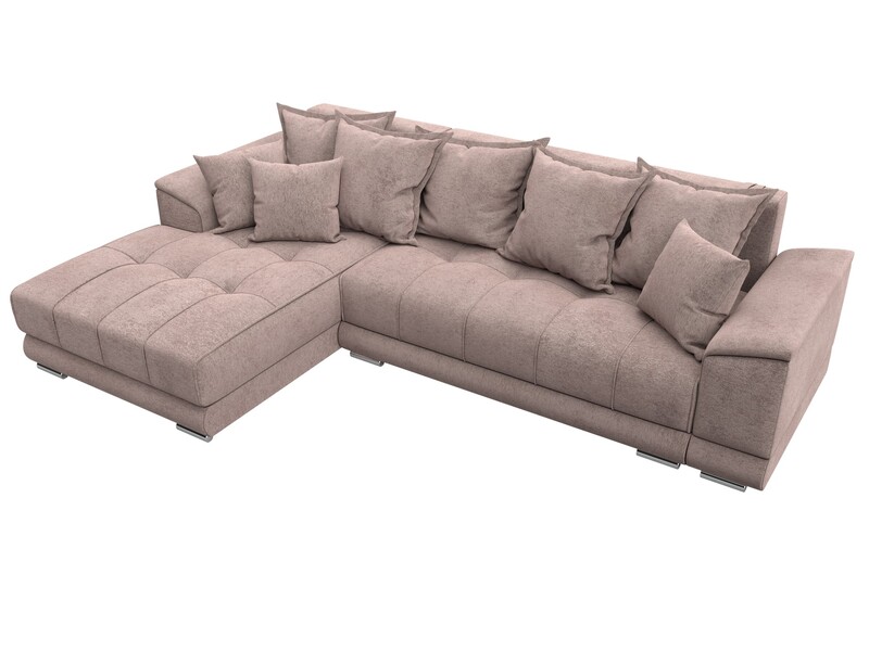 Диван угловой НордСтар левый угол, Велюр, TOWER 05 бежевый