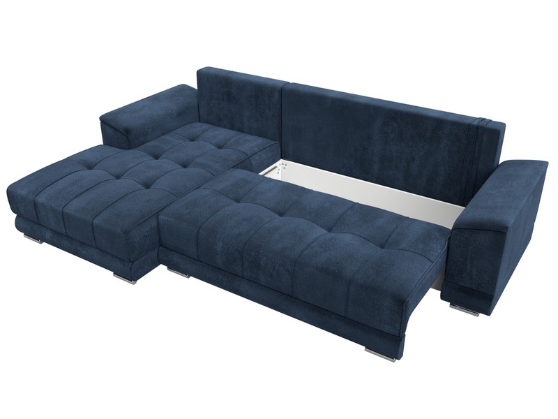 Диван угловой НордСтар левый угол, Велюр, TOWER 13 синий