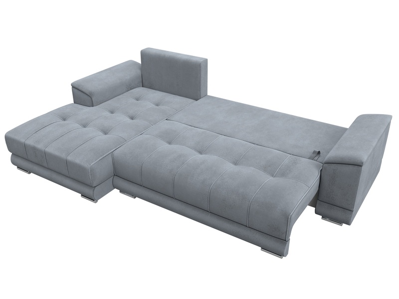 Диван угловой НордСтар левый угол, Велюр, TOWER 10 серый