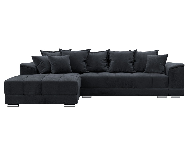 Диван угловой НордСтар левый угол, Велюр, TOWER 11 темно-серый