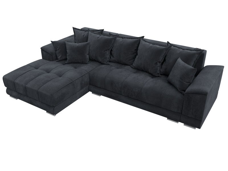 Диван угловой НордСтар левый угол, Велюр, TOWER 11 темно-серый