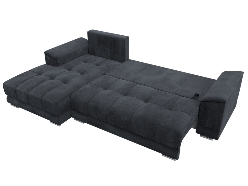 Диван угловой НордСтар левый угол, Велюр, TOWER 11 темно-серый