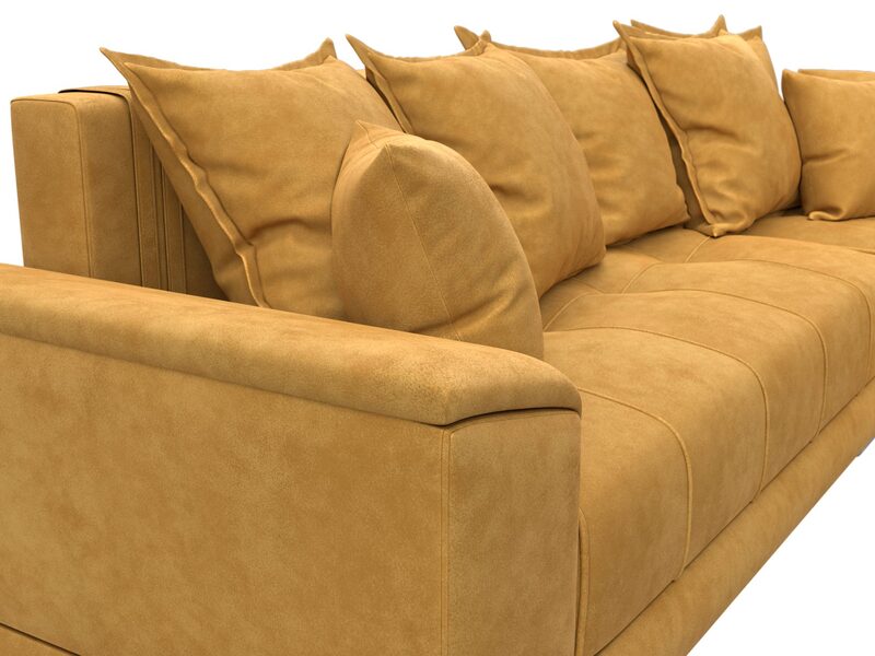 Диван угловой НордСтар правый угол, Велюр, BRUT 10 желтый