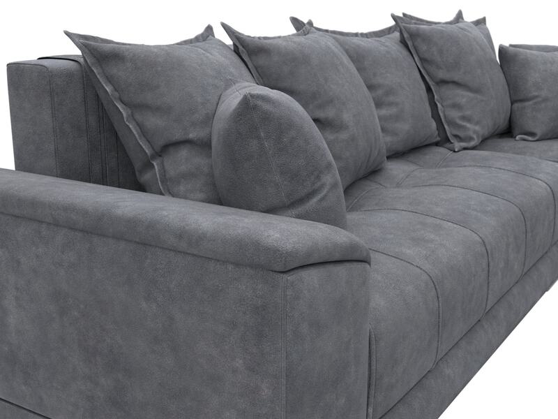 Диван угловой НордСтар правый угол, Велюр, BRUT 16 темно-серый