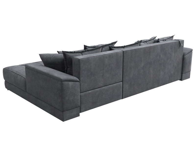 Диван угловой НордСтар правый угол, Велюр, BRUT 16 темно-серый