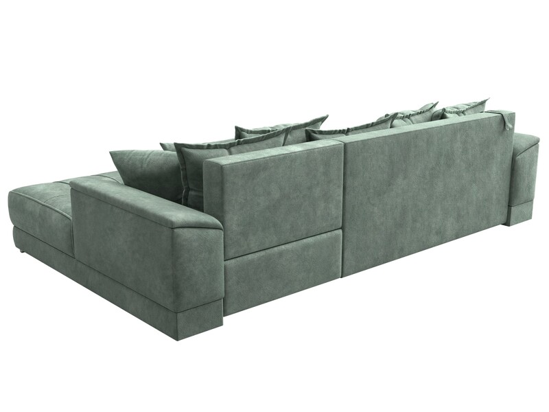 Диван угловой НордСтар правый угол, Велюр, BRUT 08 зеленый