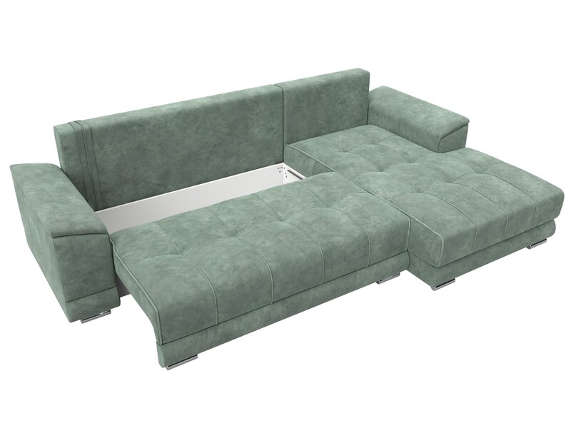 Диван угловой НордСтар правый угол, Велюр, BRUT 08 зеленый