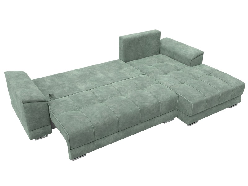 Диван угловой НордСтар правый угол, Велюр, BRUT 08 зеленый