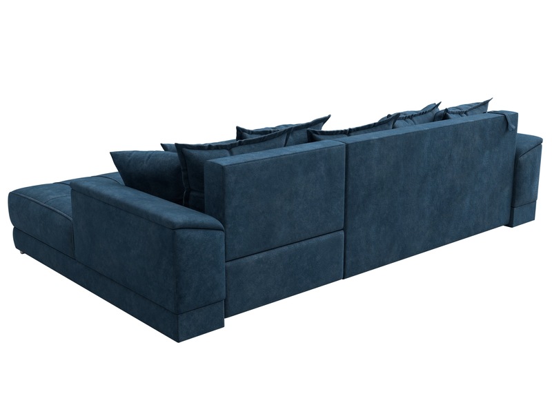 Диван угловой НордСтар правый угол, Велюр, BRUT 11 синий
