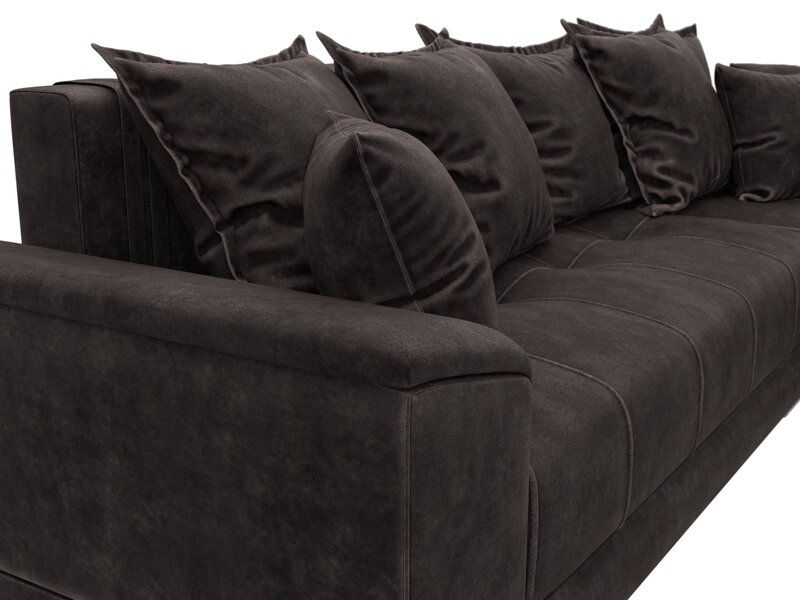 Диван угловой НордСтар правый угол, Велюр, BRUT 17 коричневый