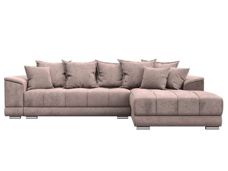 Диван угловой НордСтар правый угол, Велюр, TOWER 05 бежевый