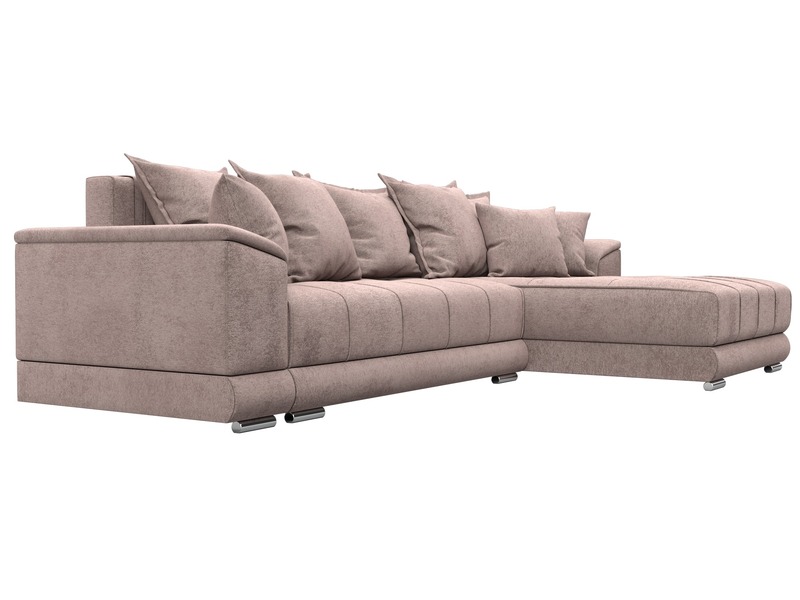 Диван угловой НордСтар правый угол, Велюр, TOWER 05 бежевый