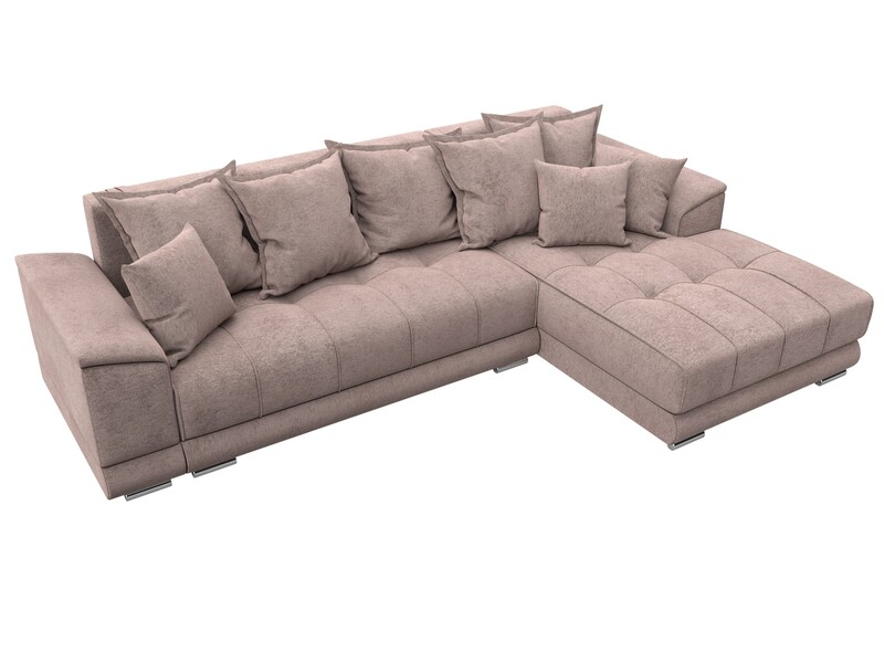 Диван угловой НордСтар правый угол, Велюр, TOWER 05 бежевый