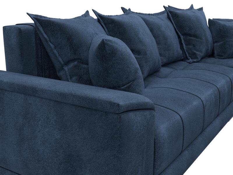 Диван угловой НордСтар правый угол, Велюр, TOWER 13 синий