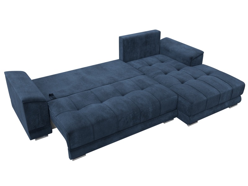 Диван угловой НордСтар правый угол, Велюр, TOWER 13 синий