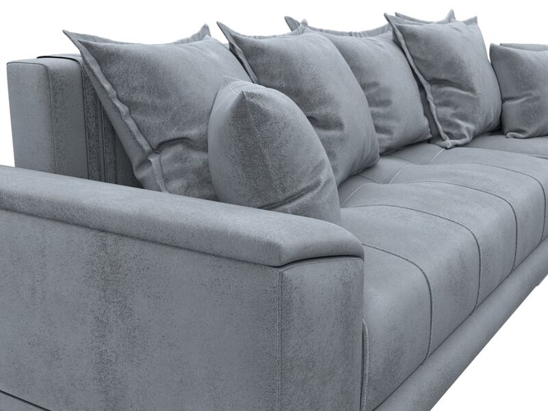 Диван угловой НордСтар правый угол, Велюр, TOWER 10 серый