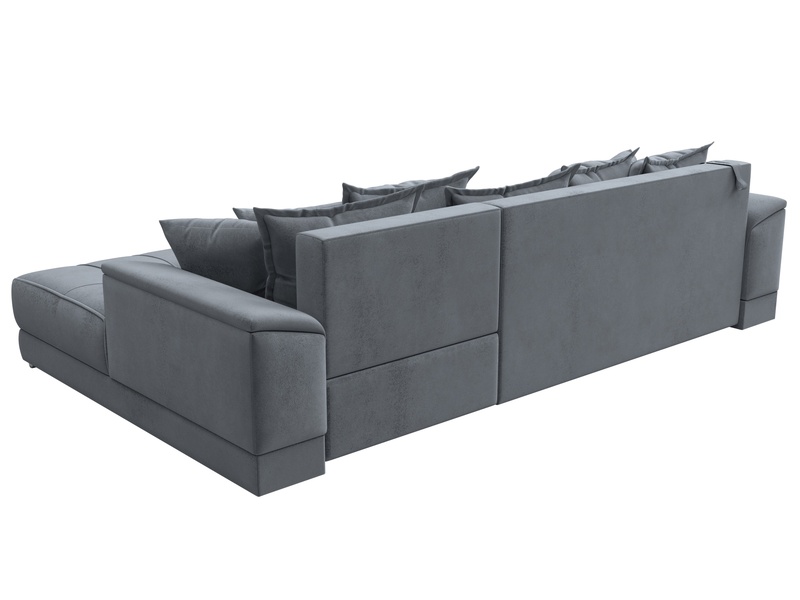 Диван угловой НордСтар правый угол, Велюр, TOWER 10 серый