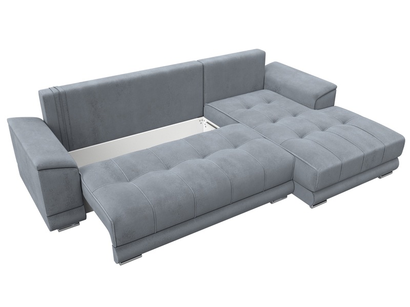 Диван угловой НордСтар правый угол, Велюр, TOWER 10 серый