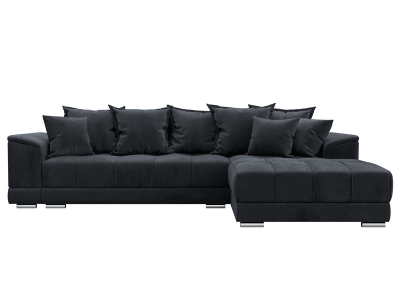 Диван угловой НордСтар правый угол, Велюр, TOWER 11 темно-серый