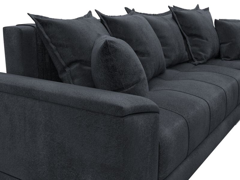 Диван угловой НордСтар правый угол, Велюр, TOWER 11 темно-серый