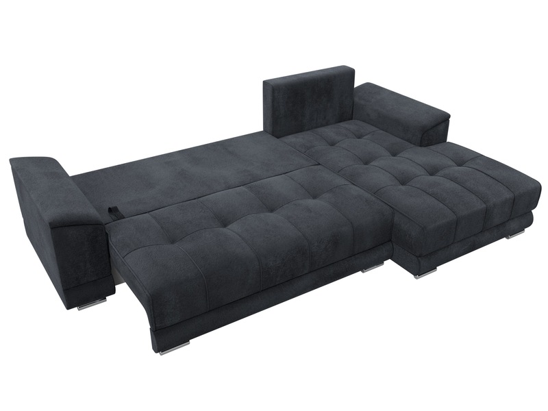 Диван угловой НордСтар правый угол, Велюр, TOWER 11 темно-серый