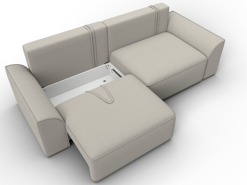 Диван прямой Лига-048 НПБ, Рогожка, Амур 02 бежевый