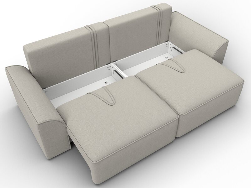 Диван прямой Лига-048 НПБ, Рогожка, Амур 02 бежевый