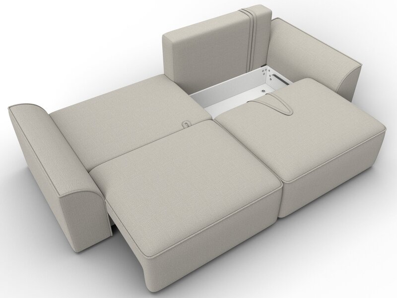 Диван прямой Лига-048 НПБ, Рогожка, Амур 02 бежевый