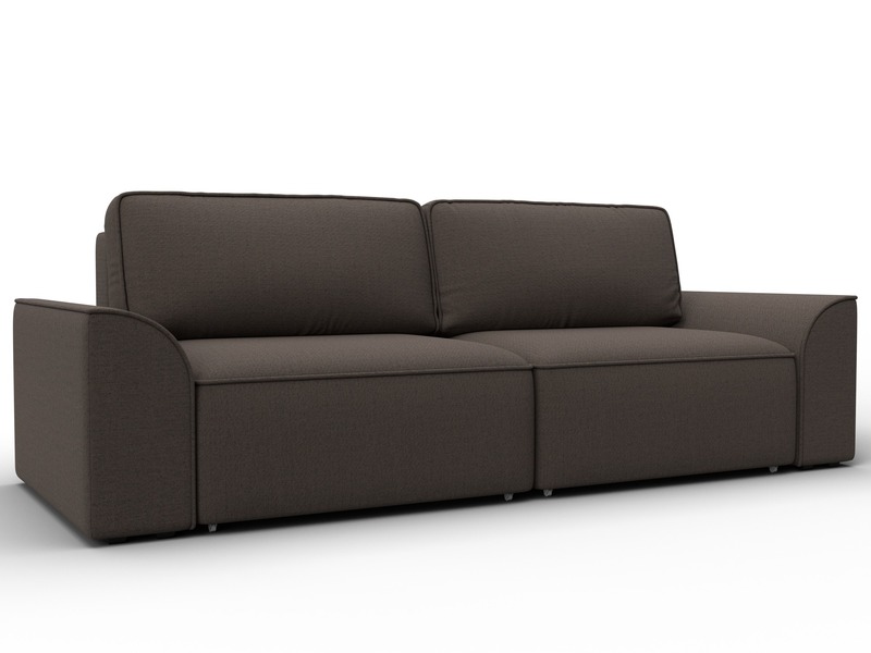 Диван прямой Лига-048 НПБ, Рогожка, Амур 05 коричневый