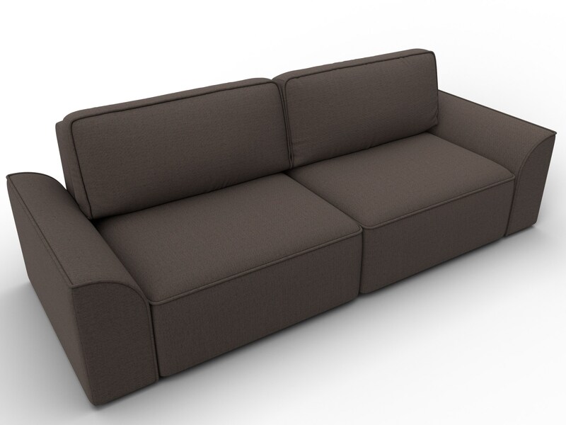 Диван прямой Лига-048 НПБ, Рогожка, Амур 05 коричневый