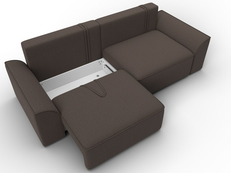 Диван прямой Лига-048 НПБ, Рогожка, Амур 05 коричневый